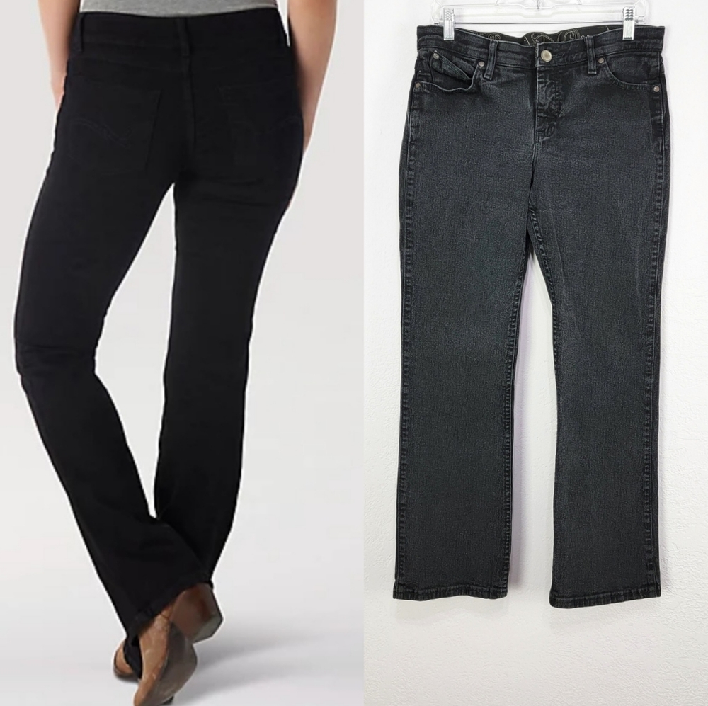 Wrangler Q-Baby No Gap Waist Washed Black Bootcut Jeans Size 9/10